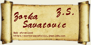 Zorka Savatović vizit kartica